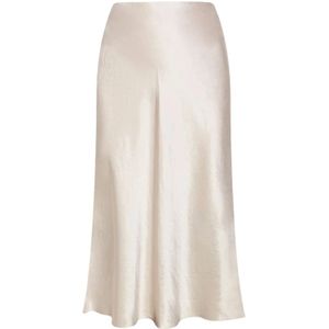 Vince, Dames, Rokken, Beige, Maat: S Satijn,