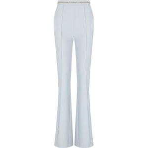 Elisabetta Franchi, Dames, Broeken, Blauw, Maat: XS Leer,