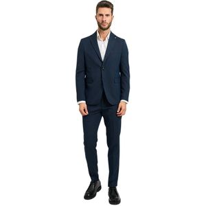 Mulish, Heren, Pakken, Blauw, Maat: 3XL Leer,