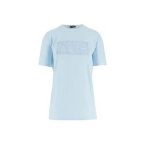 Versace Lichtblauw Crew Neck T-shirt , Blue , Dames , Maat: S