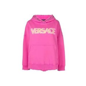 Versace Gezellige Stijlvolle Sweatshirt , Pink , Dames , Maat: 2XS