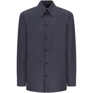 Jil Sander, Heren, Overhemden, Blauw, Maat: XL Katoen,