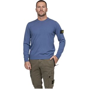 Stone Island, Heren, Truien, Blauw, Maat: M Wol,