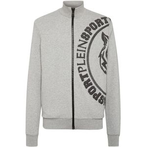 Plein Sport, Heren, Sweatshirts & Hoodies, Grijs, Maat: S Katoen,