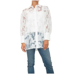 Twinset, Dames, Blouses & Shirts, Wit, Maat: S Viscose,