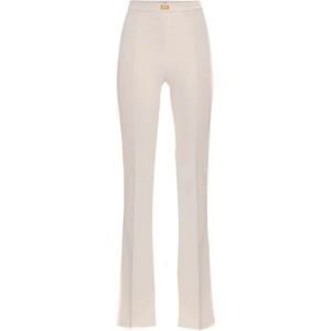 Elisabetta Franchi, Dames, Broeken, Wit, Maat: L Poliester,