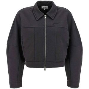 Ganni, Dames, Jassen, Zwart, Maat: XS Katoen,