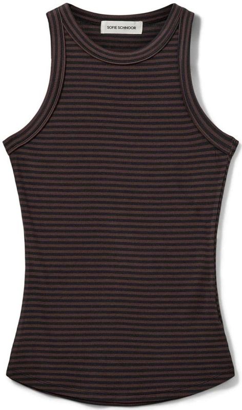 Sofie Schnoor - Tanktop - Gestreept Legergroen - Aansluitend Ontwerp
