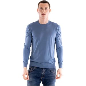 Paolo Pecora, Heren, Truien, Blauw, Maat: 2XL Katoen,