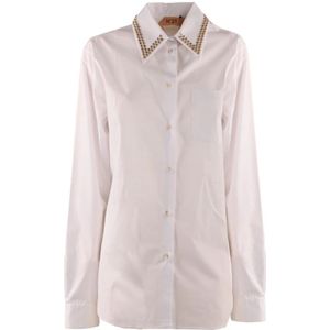 N21, Dames, Blouses & Shirts, Wit, Maat: L