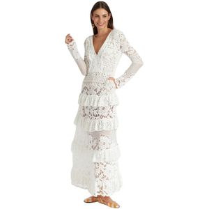 La DoubleJ, Dames, Jurken, Wit, Maat: L Katoen,