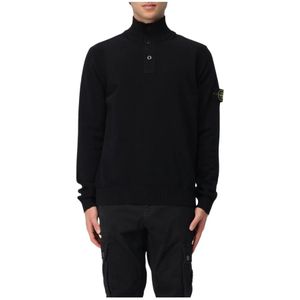 Stone Island, Heren, Truien, Zwart, Maat: M