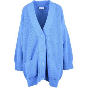 Moschino, Dames, Truien, Blauw, Maat: S Wol,