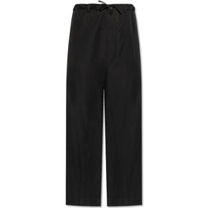 Balenciaga, Heren, Broeken, Zwart, Maat: M Leer,