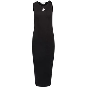 JW Anderson, Dames, Jurken, Zwart, Maat: XS Katoen,