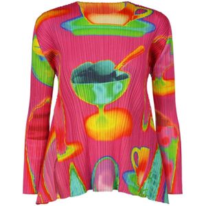 Issey Miyake, Dames, Tops, Roze, Maat: L Katoen,