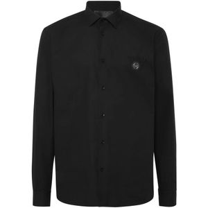 Philipp Plein, Heren, Overhemden, Zwart, Maat: M Katoen,