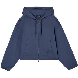 Emporio Armani, Dames, Sweatshirts & Hoodies, Blauw, Maat: L Katoen,