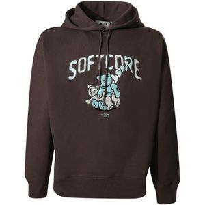 Msgm, Heren, Sweatshirts & Hoodies, Bruin, Maat: S Katoen,