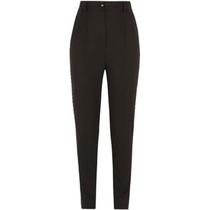 Dolce & Gabbana, Dames, Broeken, Zwart, Maat: XS Zijde,