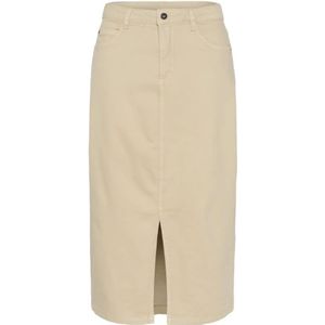 Kaffe - KAzelina - Lange Denim Rok - Beige - Midi-lengte