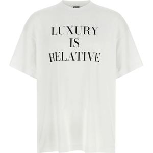 Moschino, Dames, Tops, Wit, Maat: 2XS Katoen,