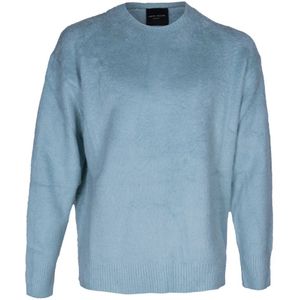 Roberto Collina, Heren, Truien, Blauw, Maat: M Katoen,