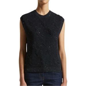 Peserico, Dames, Truien, Blauw, Maat: S Katoen,