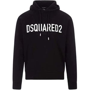 Dsquared2, Heren, Sweatshirts & Hoodies, Zwart, Maat: M