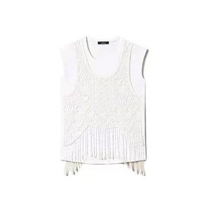 Twinset Mouwloze Top , White , Dames , Maat: M