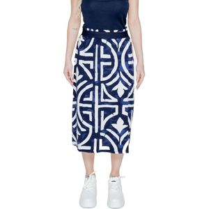 Street One - Model 361455 - Midi-rok - Blauw - 100% Viscose