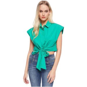 Gaudi, Dames, Blouses & Shirts, Groen, Maat: M Katoen,