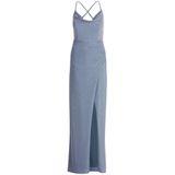 Vera Mont - Elegante Maxi Jurk - Grijs - Waterval Halslijn