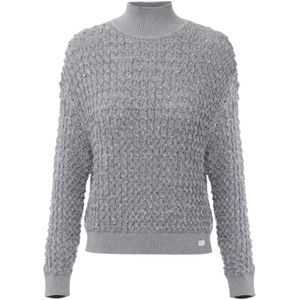 Elisabetta Franchi, Dames, Truien, Grijs, Maat: XS Leer,