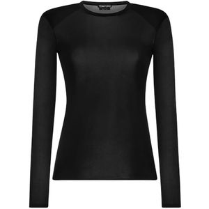 Tom Ford, Dames, Tops, Zwart, Maat: S Viscose,