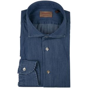 Borriello Napoli, Heren, Overhemden, Blauw, Maat: 5XL Katoen,