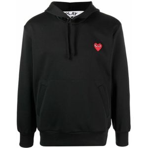 Comme des Garçons Play, Heren, Sweatshirts & Hoodies, Zwart, Maat: XL Poliester,
