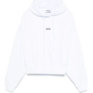 Msgm, Dames, Sweatshirts & Hoodies, Wit, Maat: XS Katoen,