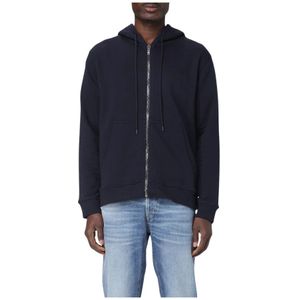 Dondup, Heren, Sweatshirts & Hoodies, Blauw, Maat: XS Katoen,