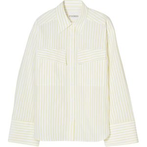 Closed, Dames, Blouses & Shirts, Beige, Maat: M Katoen,