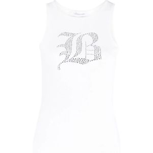 Blumarine, Dames, Tops, Wit, Maat: L Katoen,