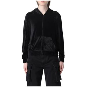 Balenciaga, Dames, Sweatshirts & Hoodies, Zwart, Maat: S Velours,