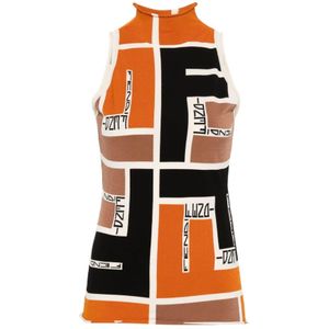 Fendi, Dames, Tops, Veelkleurig, Maat: S