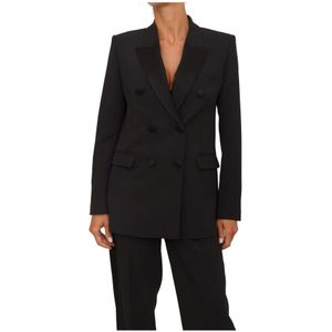 Elisabetta Franchi, Dames, Jassen, Zwart, Maat: L Satijn,