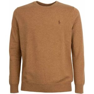 Polo Ralph Lauren - Gebreide Trui - Bruin - Wolmix - Lange Mouwen - Ronde Hals