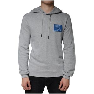 Dolce & Gabbana, Heren, Sweatshirts & Hoodies, Grijs, Maat: XS Katoen,