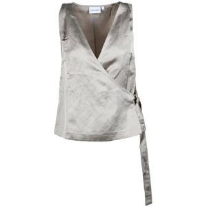 Calvin Klein, Dames, Tops, Beige, Maat: XL Linnen,