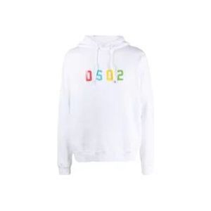 Dsquared2 Witte Katoenen Hoodie , White , Heren , Maat: M