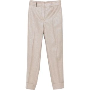 Peserico, Dames, Broeken, Beige, Maat: M
