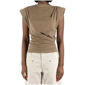 Isabel Marant, Dames, Tops, Bruin, Maat: S Katoen,